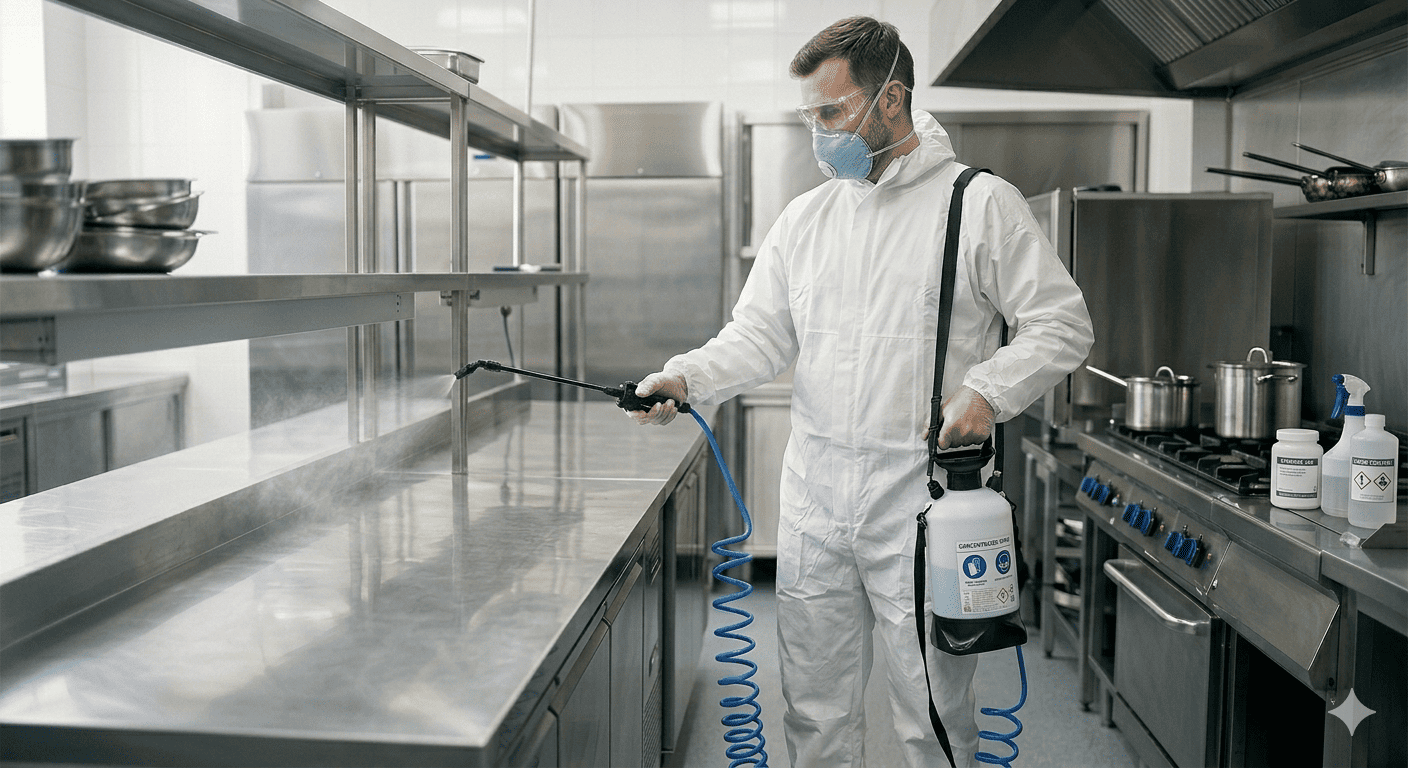 Désinfection de cuisine professionnelle